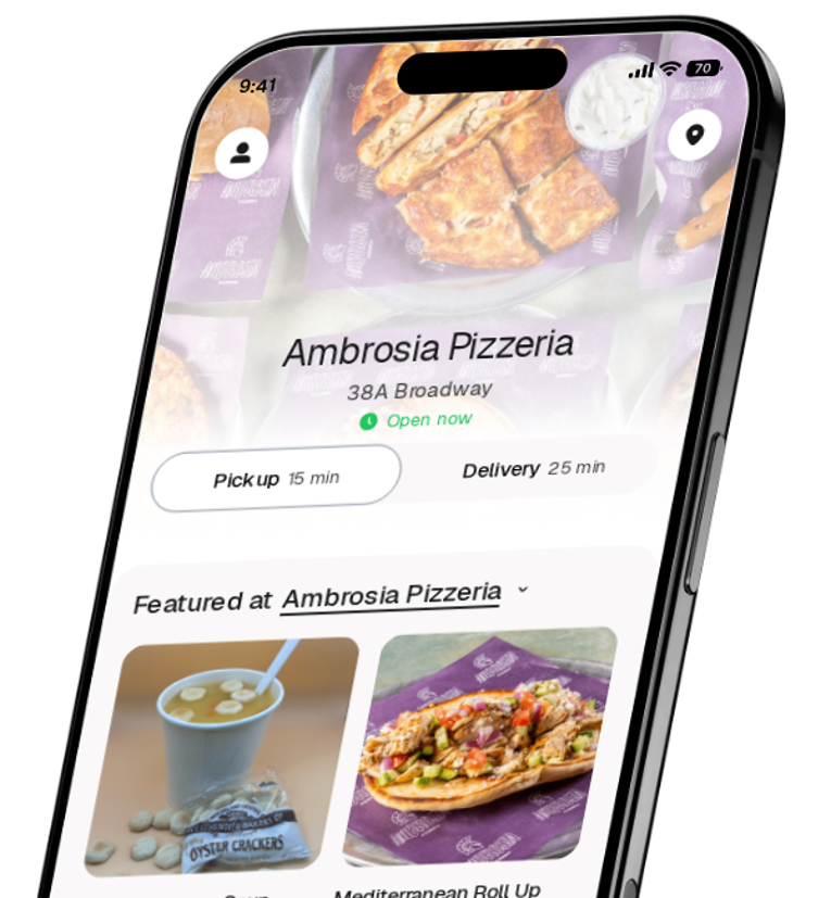 Ambrosia Pizzeria app preview