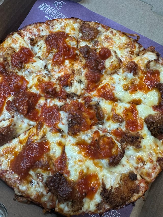 Chicken Parmesan Gourmet Pizza.