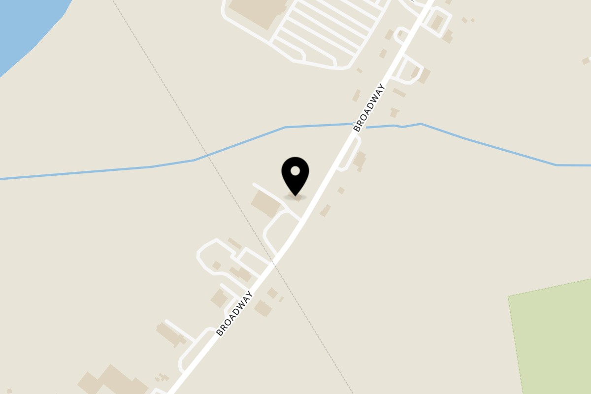 Map showing the location of Ambrosia Pizzeria on 38A Broadway in Raynham